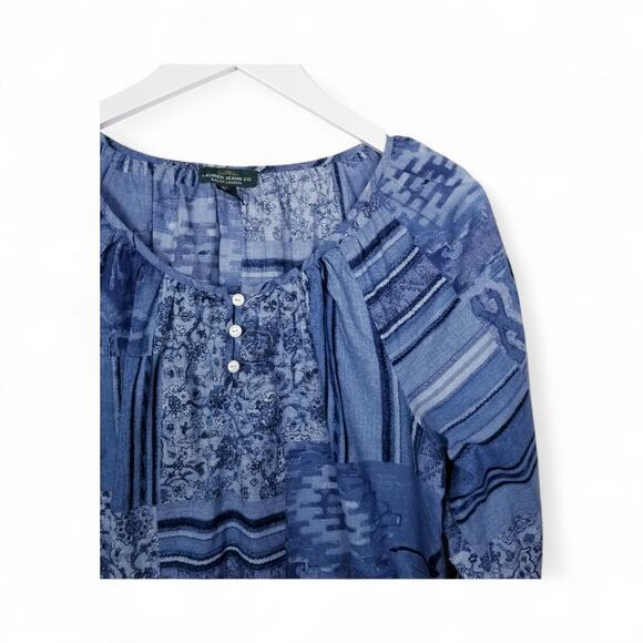 LRL Lauren Jeans Co. Ralph Lauren Boho Blouse - Size M - Picture 2 of 5